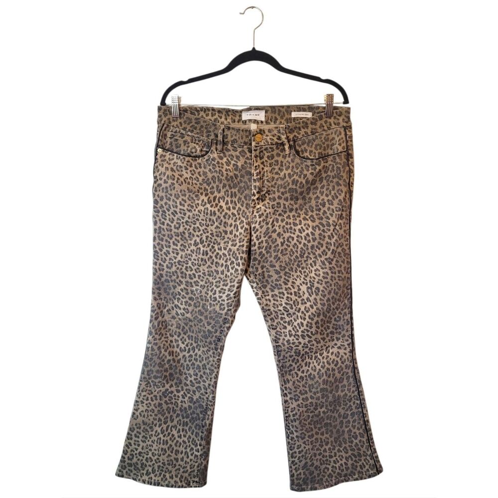 Frame Leoaprd Print Le Crop Mini Boot Jeans Women's Size 32